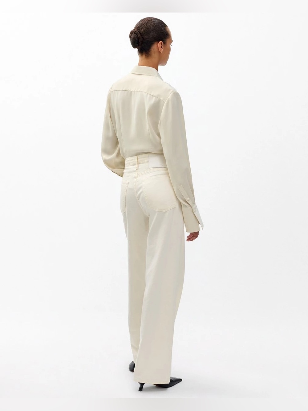 Rag & Bone Logan Mid-Rise Wide Leg in Ecru Size 27 - Picture 3 of 16